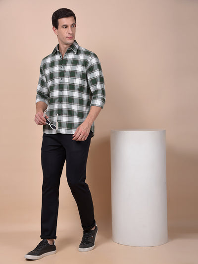 Green Checked 100% Cotton Shirt