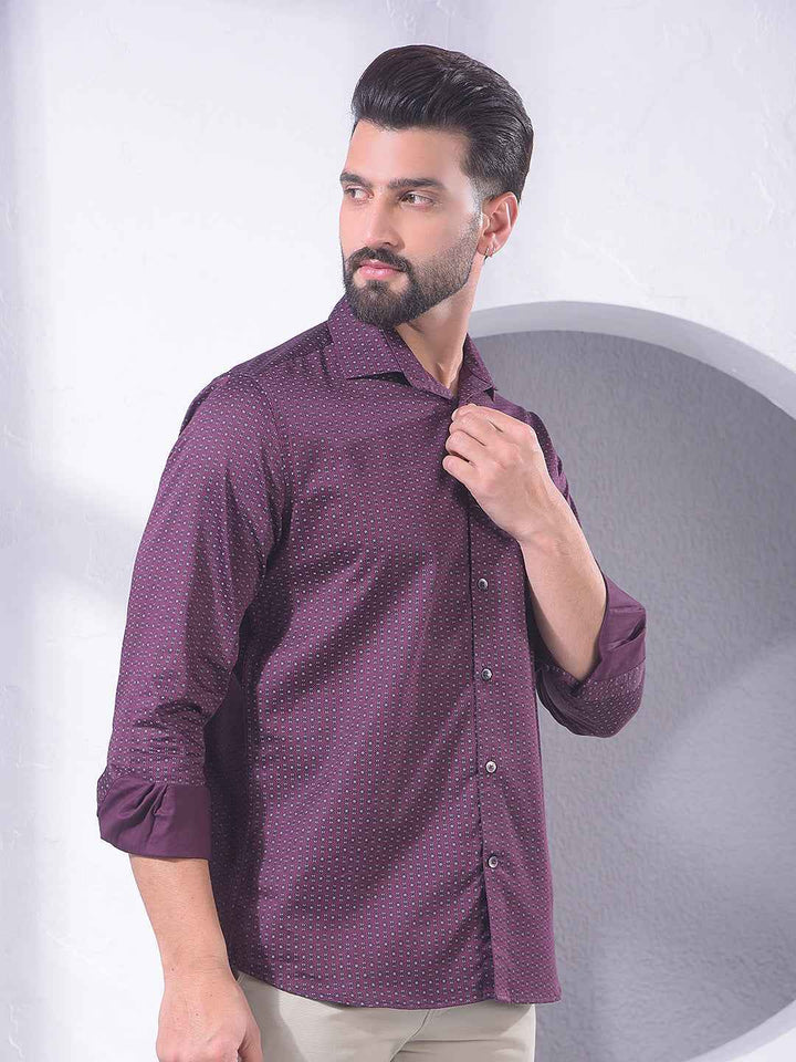Wine Abstract Print Shirt