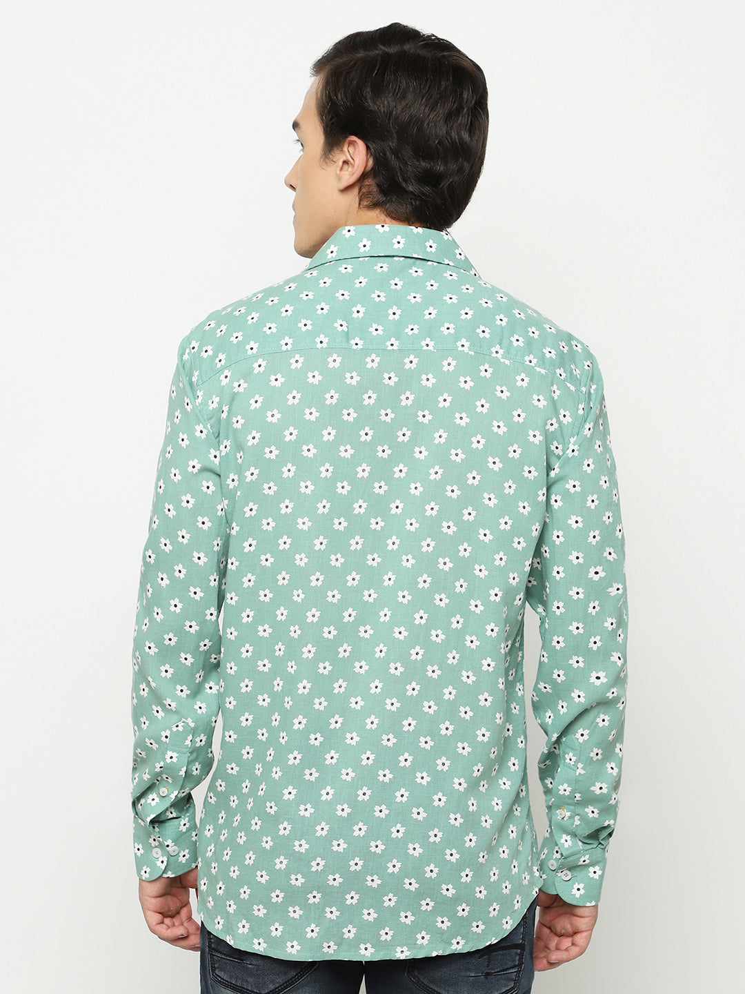 Green Floral Print Shirt