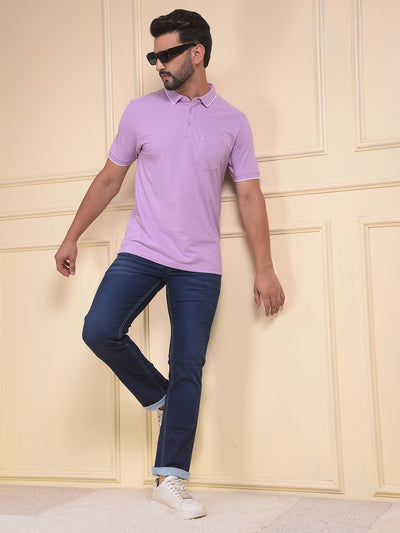 Purple Polo Neck T-Shirt