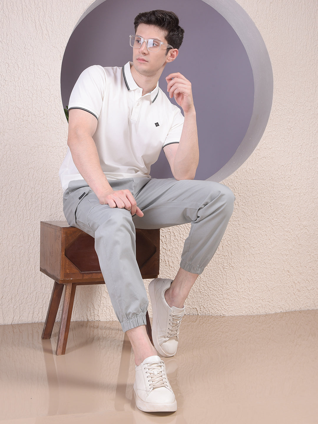 White Polo-Neck T-Shirt