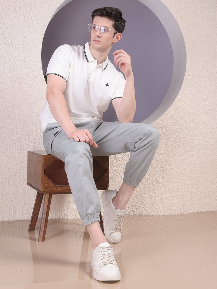 White Polo-Neck T-Shirt