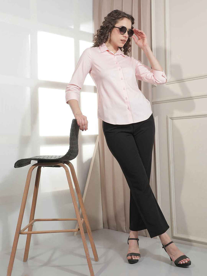 Soft Peach Semi-Formal Shirt