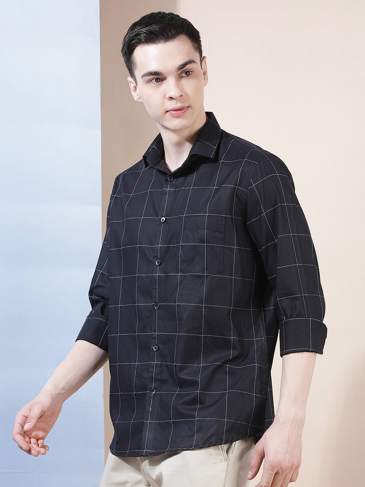 Blue Checked 100% Cotton Shirt