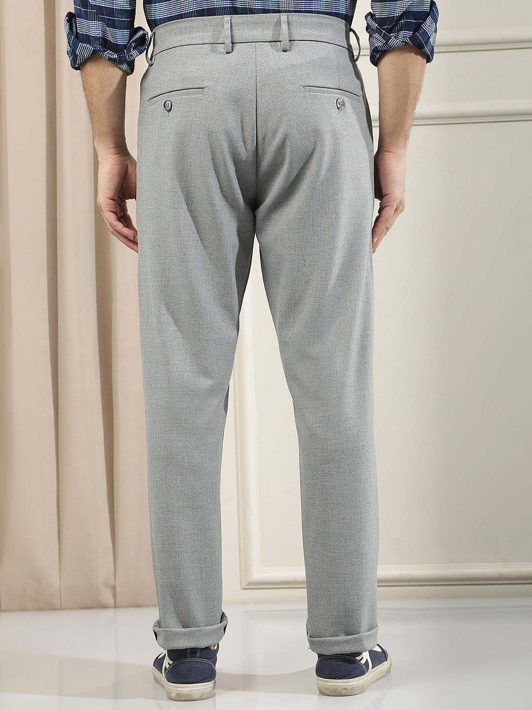 Signature Smoke Grey Dobby Trousers