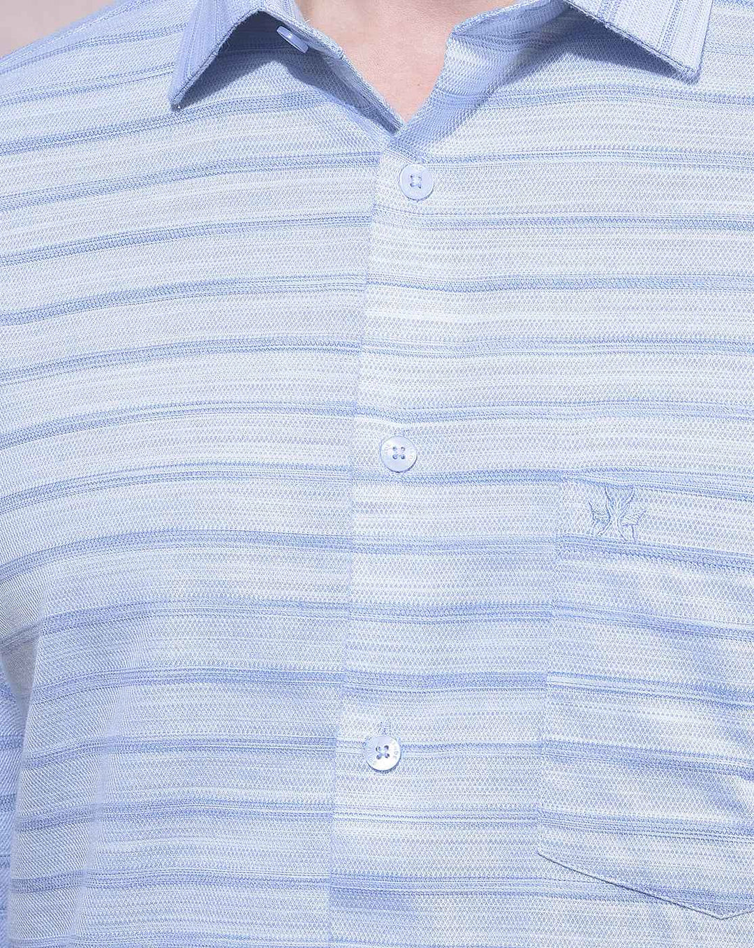 Blue Horizontal Striped Shirt