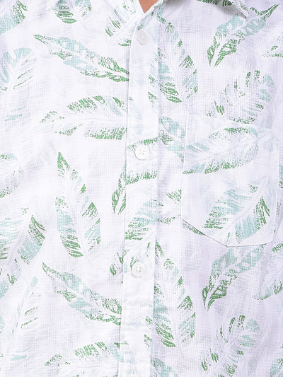 Green Floral Print 100% Cotton Shirt