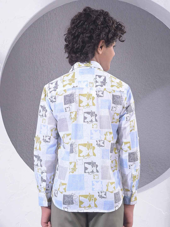 White Printed 100% Cotton Shirt