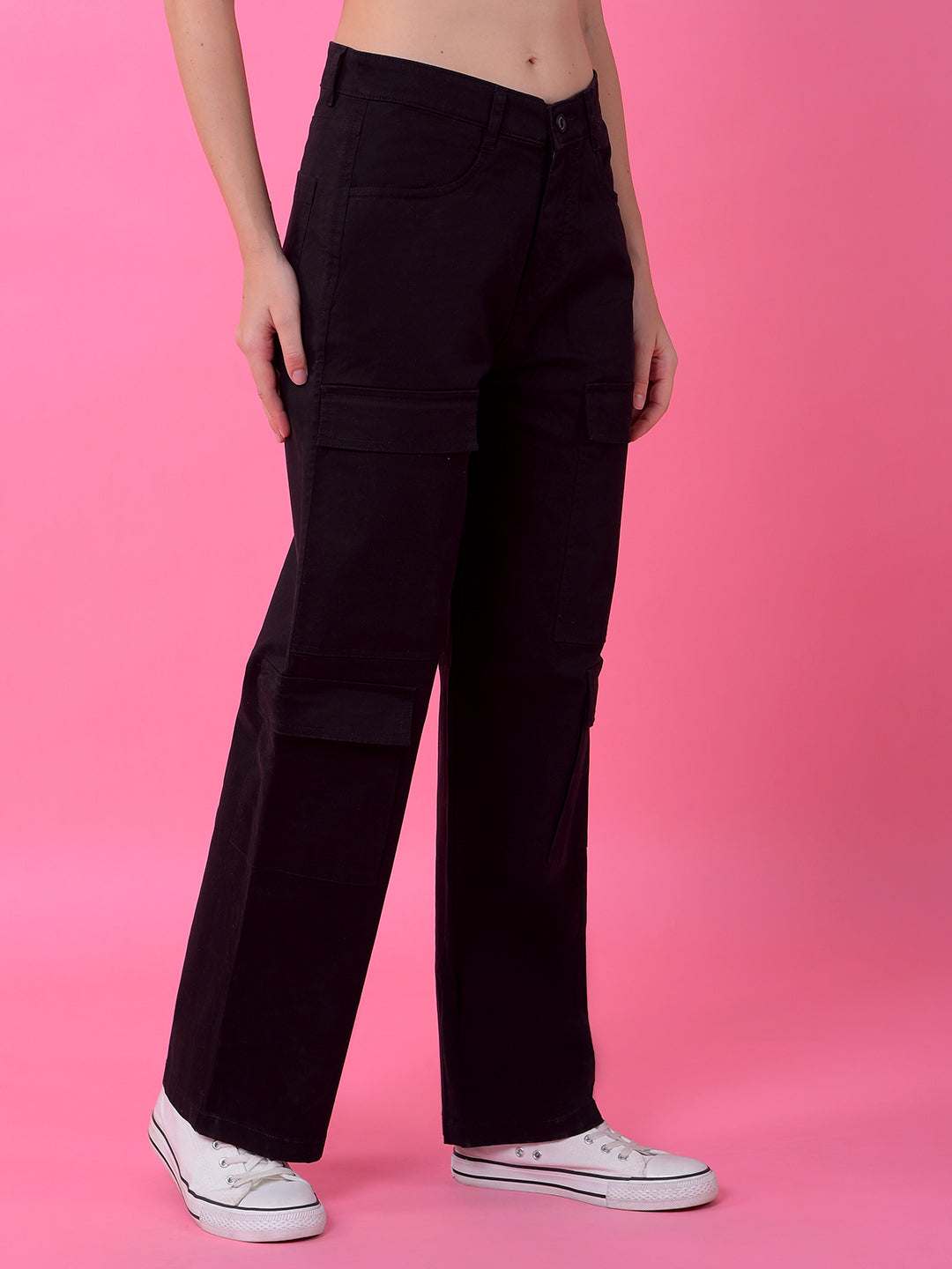 Black Baggy Cargo Trousers
