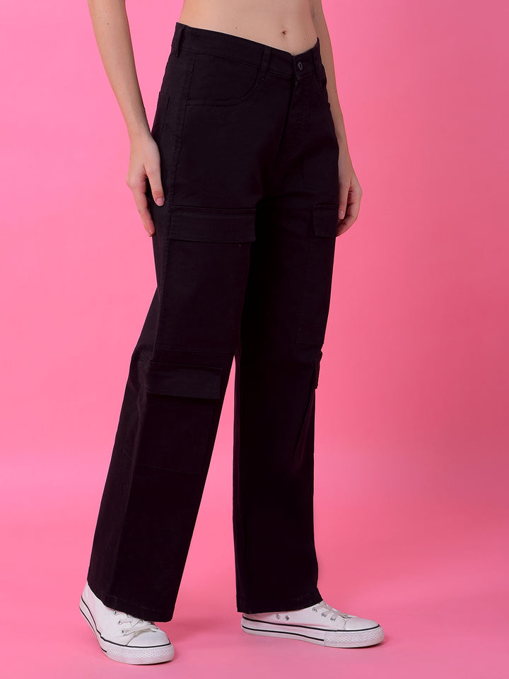 Black Baggy Cargo Trousers