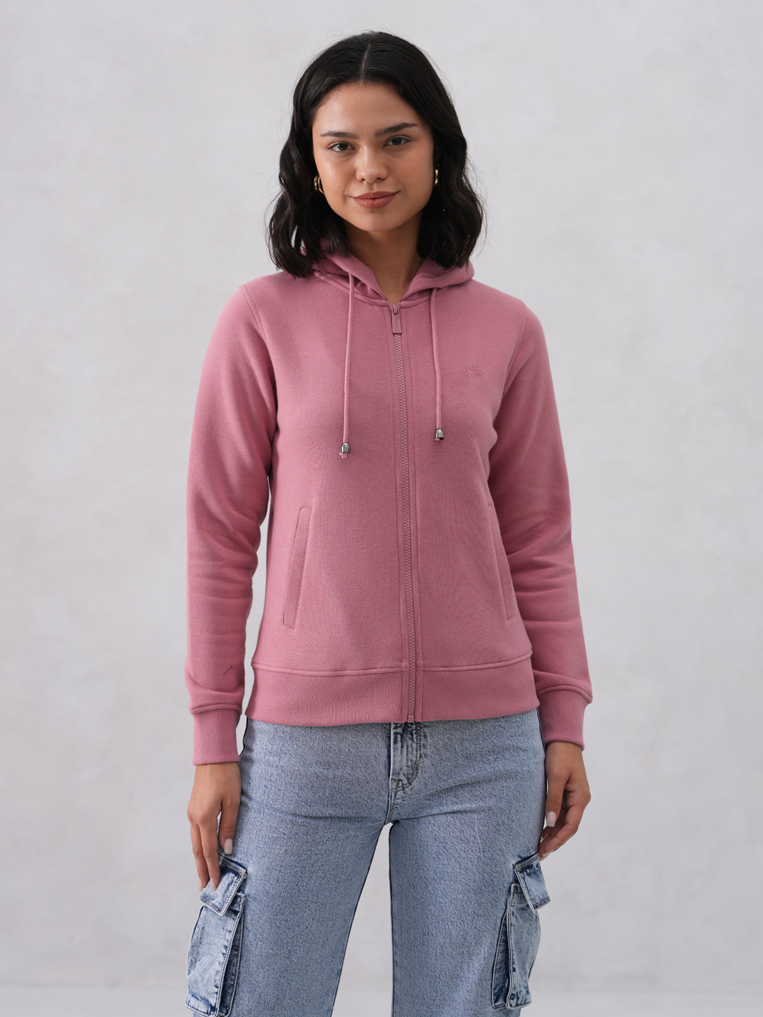 Pink Hooded Neck Sweatshirt