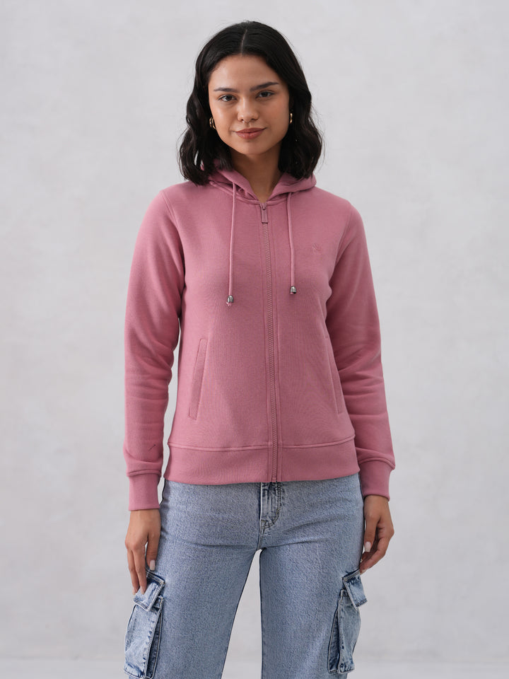 Pink Hooded Neck Sweatshirt