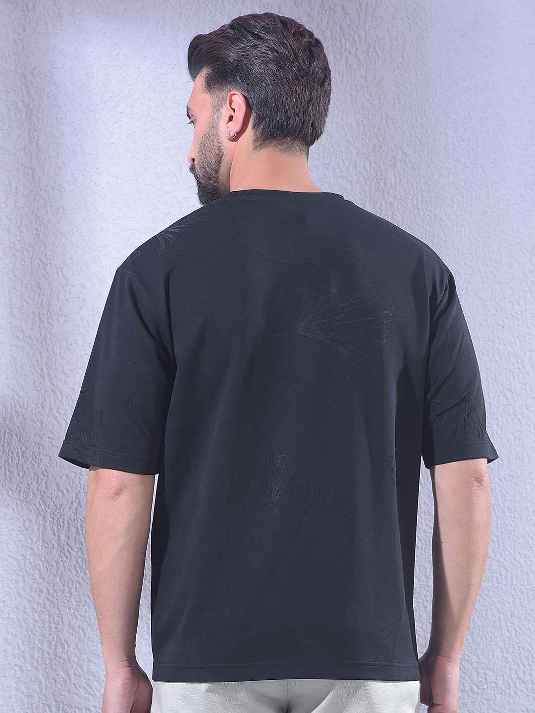 Black Jacquard Oversize T-Shirt