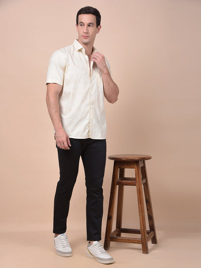 Elevated Beige Printed Shirt