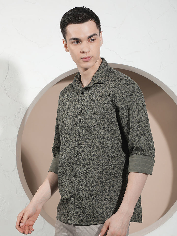 Green Graphic Print Shirt
