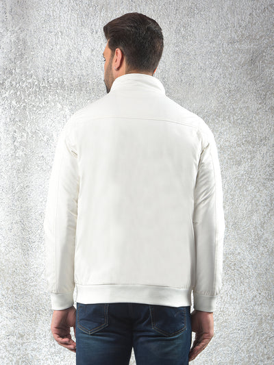 Modern Detailing Cream Puffer Jacket