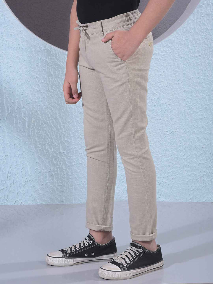 Beige 100% Cotton Trousers
