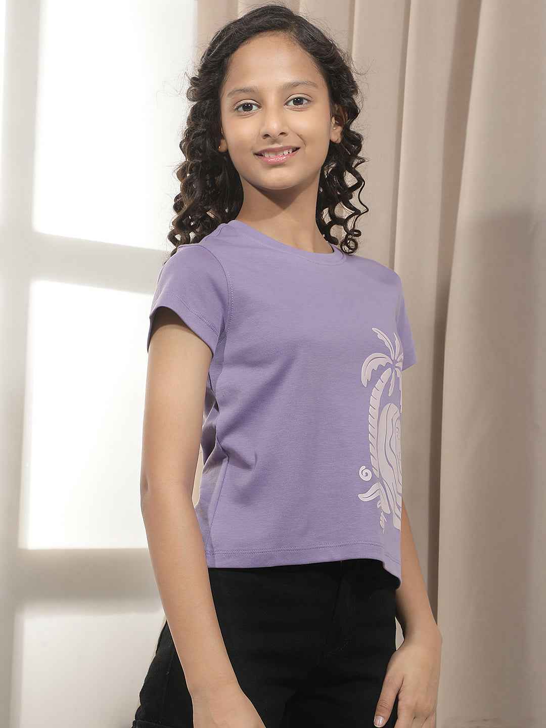 Purple Graphic Print T-Shirt