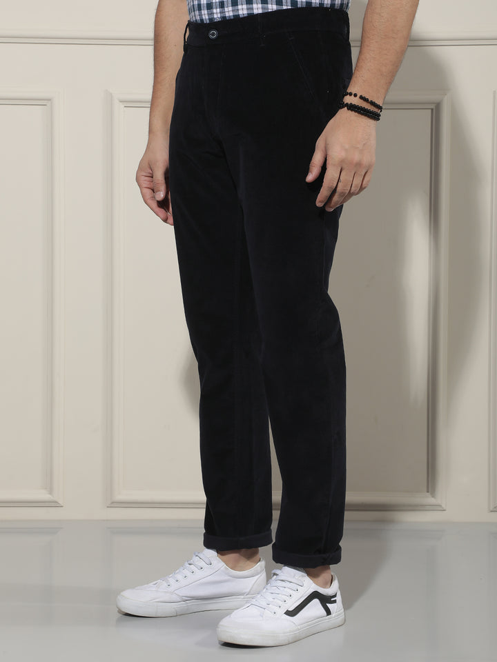 Navy Blue Corduroy Trousers