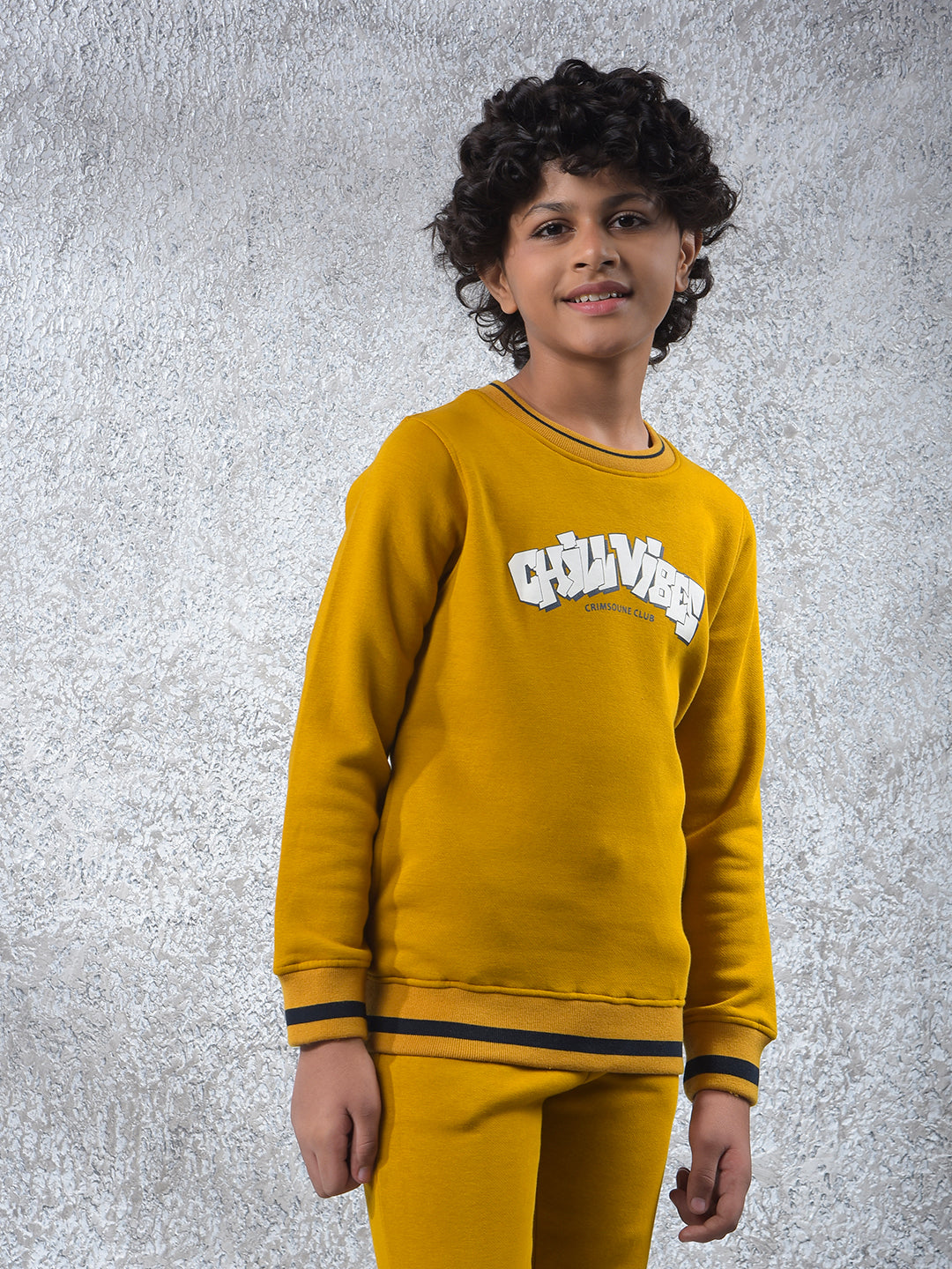 Mustard Typographic Print Sweatshirt