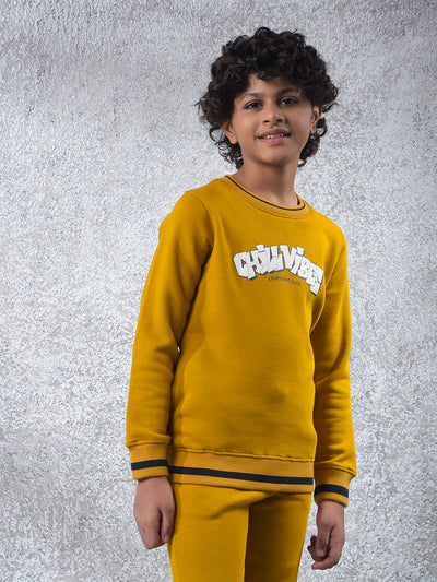 Mustard Typographic Print Sweatshirt
