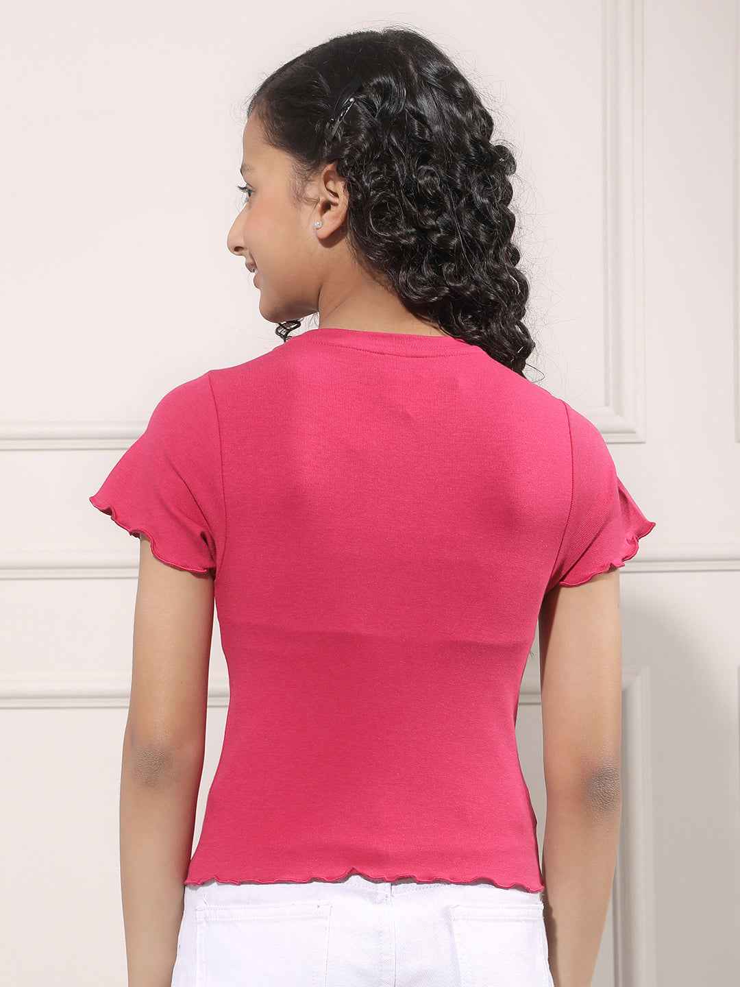 Pink Modal Cropped T-Shirt