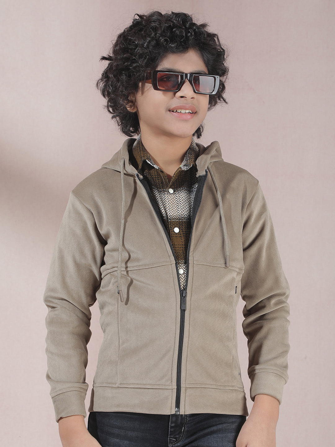 Beige Hooded Neck Sweatshirt