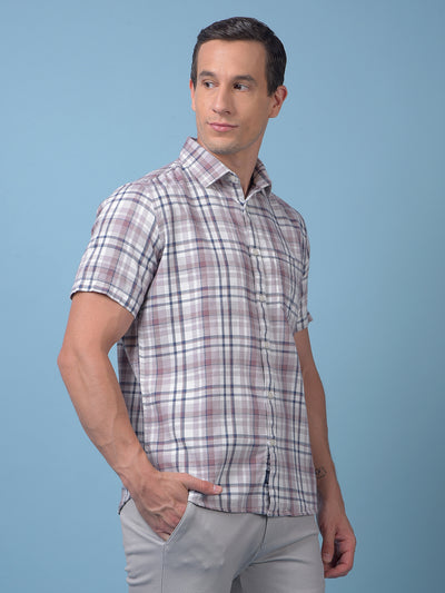 Pink Checked 100% Cotton Shirt