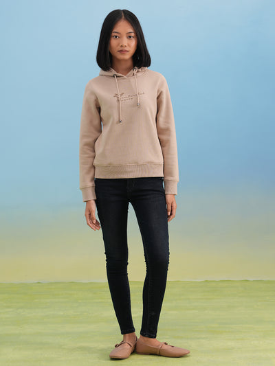 Beige Hooded Neck Sweatshirt