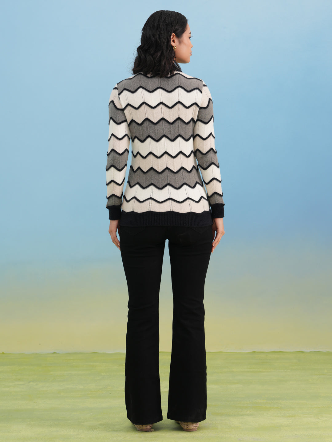Dapper Black Chevron Sweater