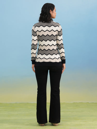 Dapper Black Chevron Sweater