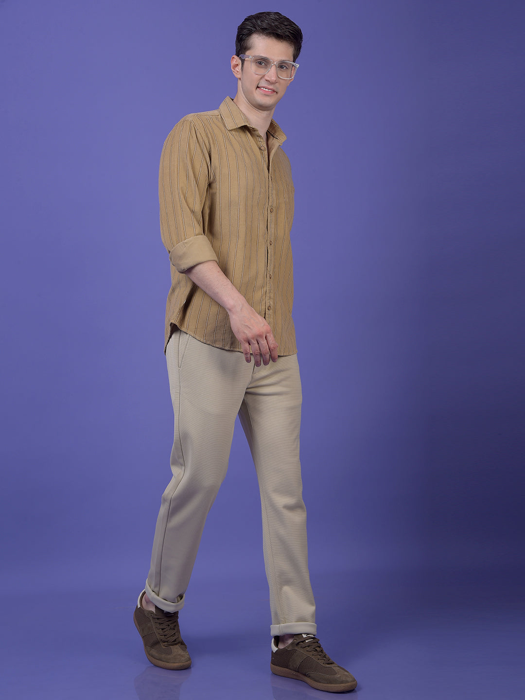 Light Beige Smooth Knit Trousers