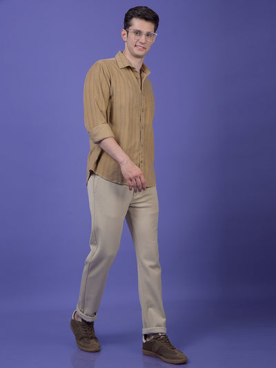 Light Beige Smooth Knit Trousers