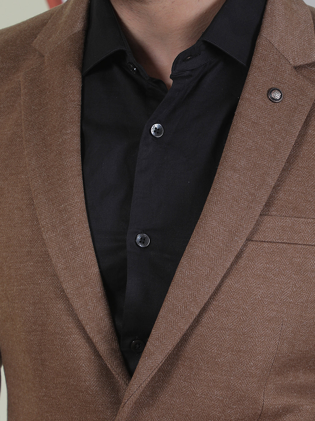 Brown Notch Lapel Blazer