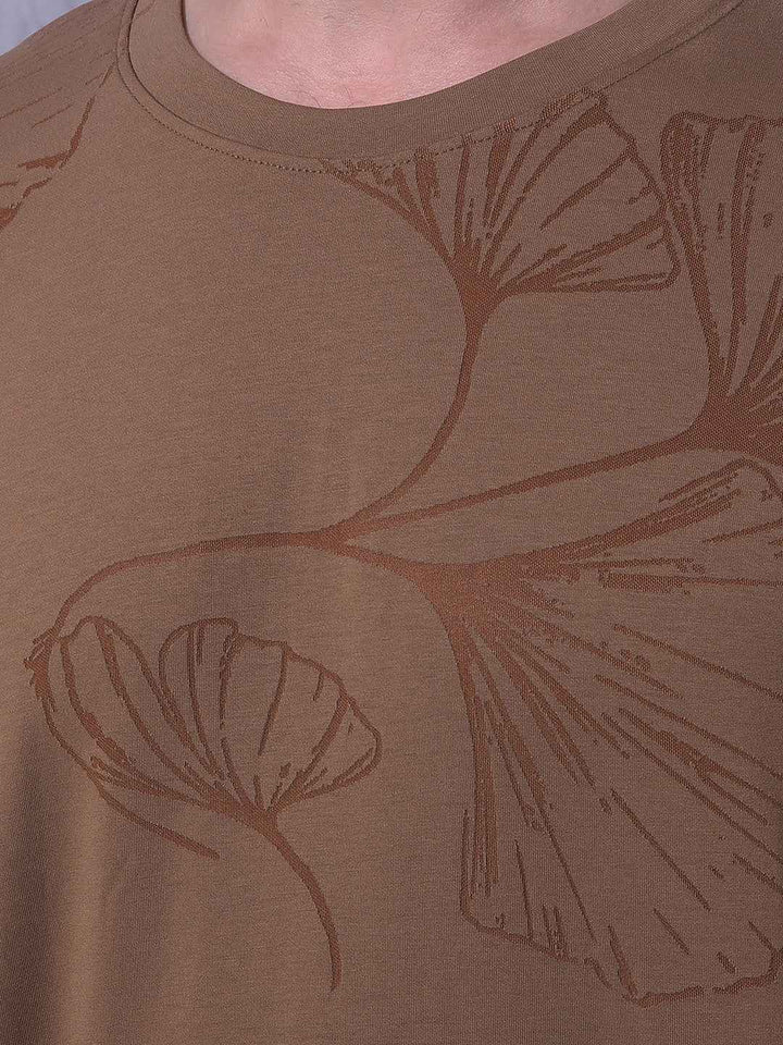 Brown Jacquard Oversize T-Shirt