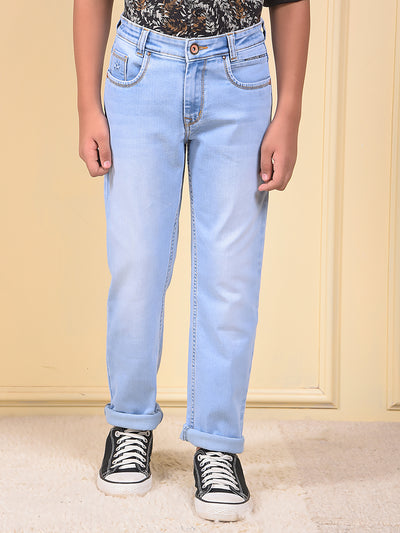 Casual Light Blue Light Wash Jeans