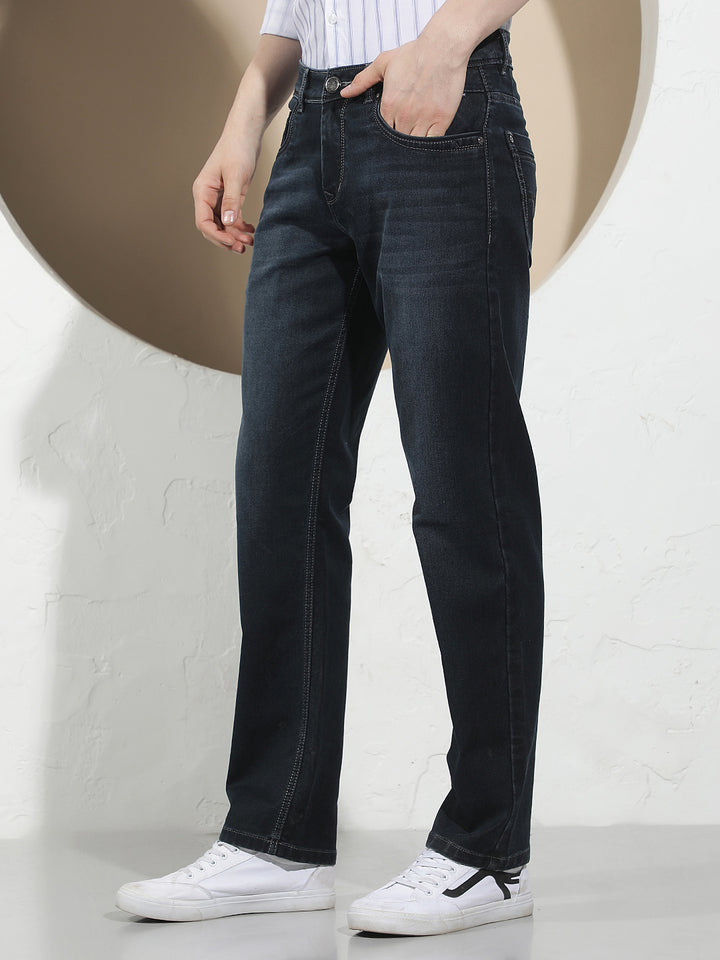 Navy Blue Straight Jeans