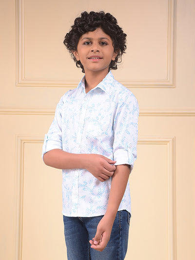 Blue Floral Print Shirt