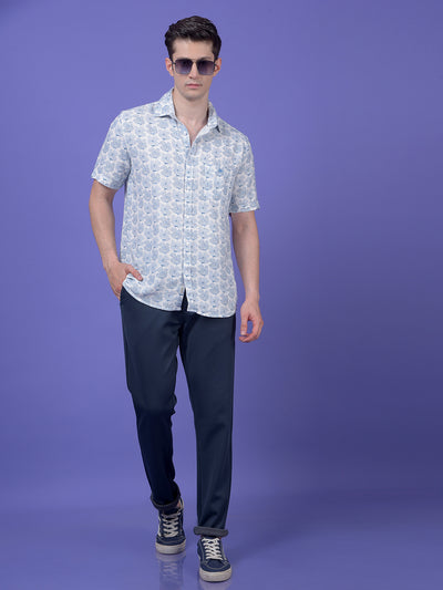 Blue Floral Print Shirt