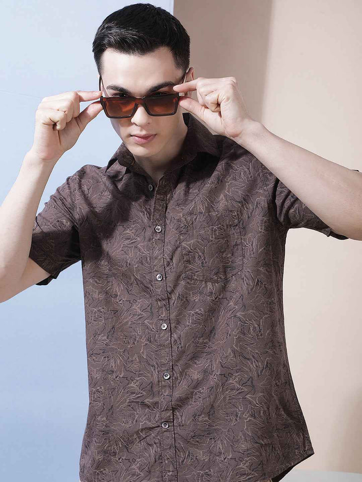 Cocoa Brown Printed Shirt