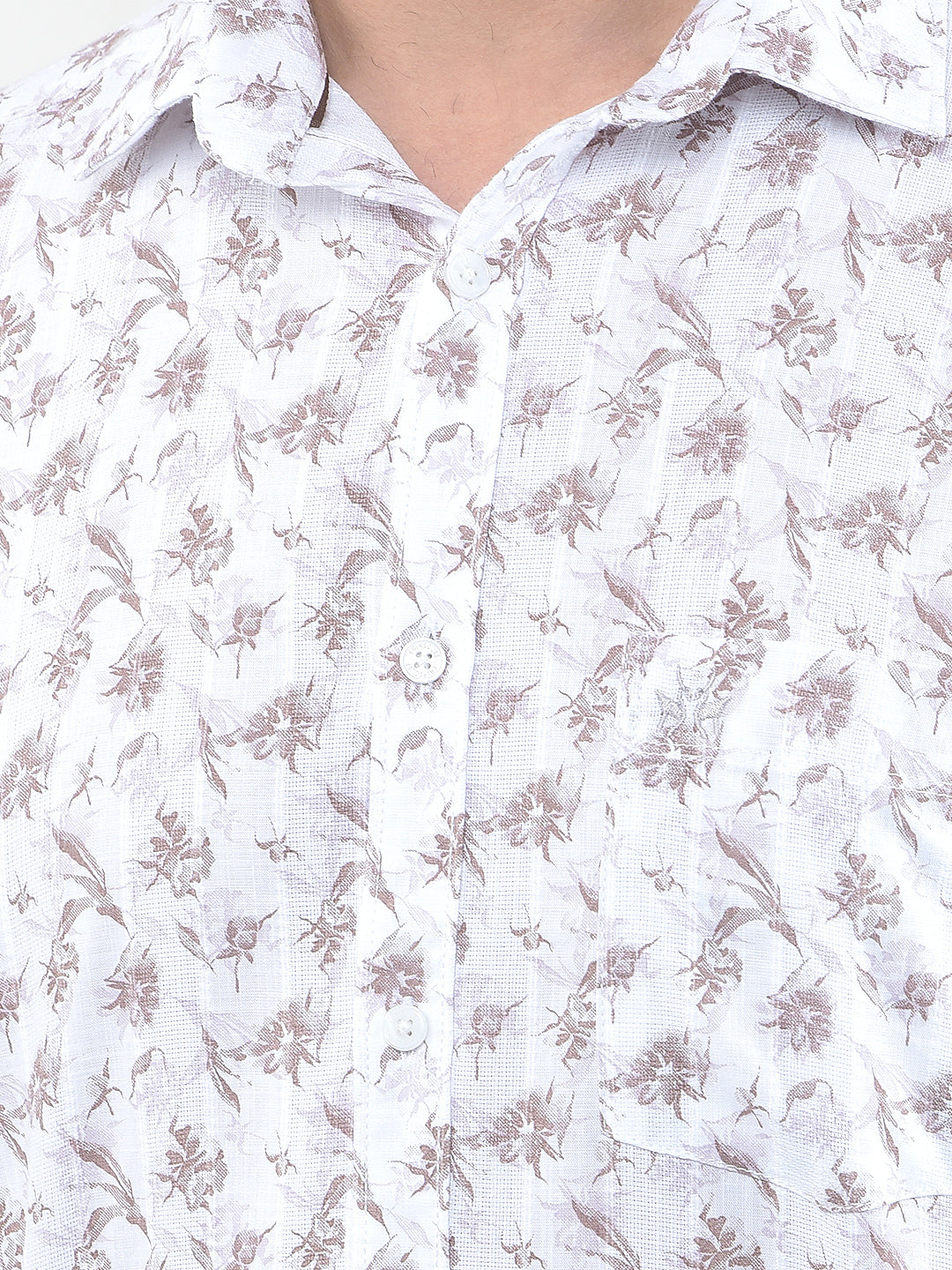Brown Floral Print Shirt