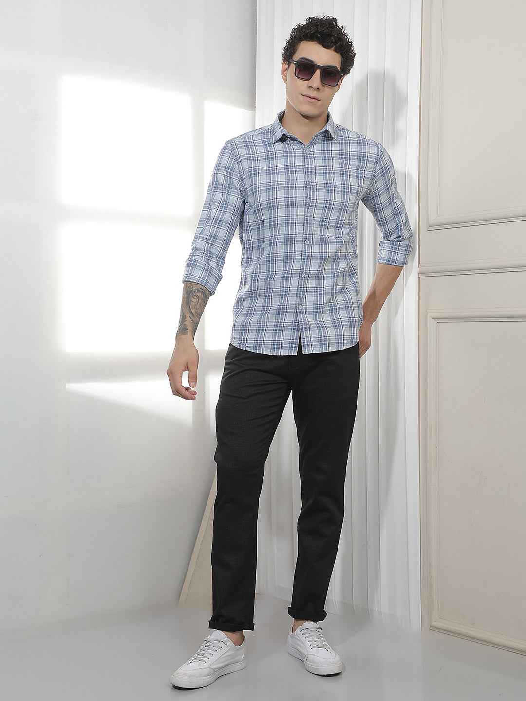 Black Casual Cotton Trousers