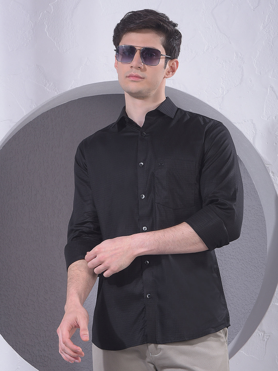 Sleek Black Casual Shirt