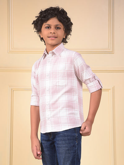 Pink Checked 100% Cotton Shirt