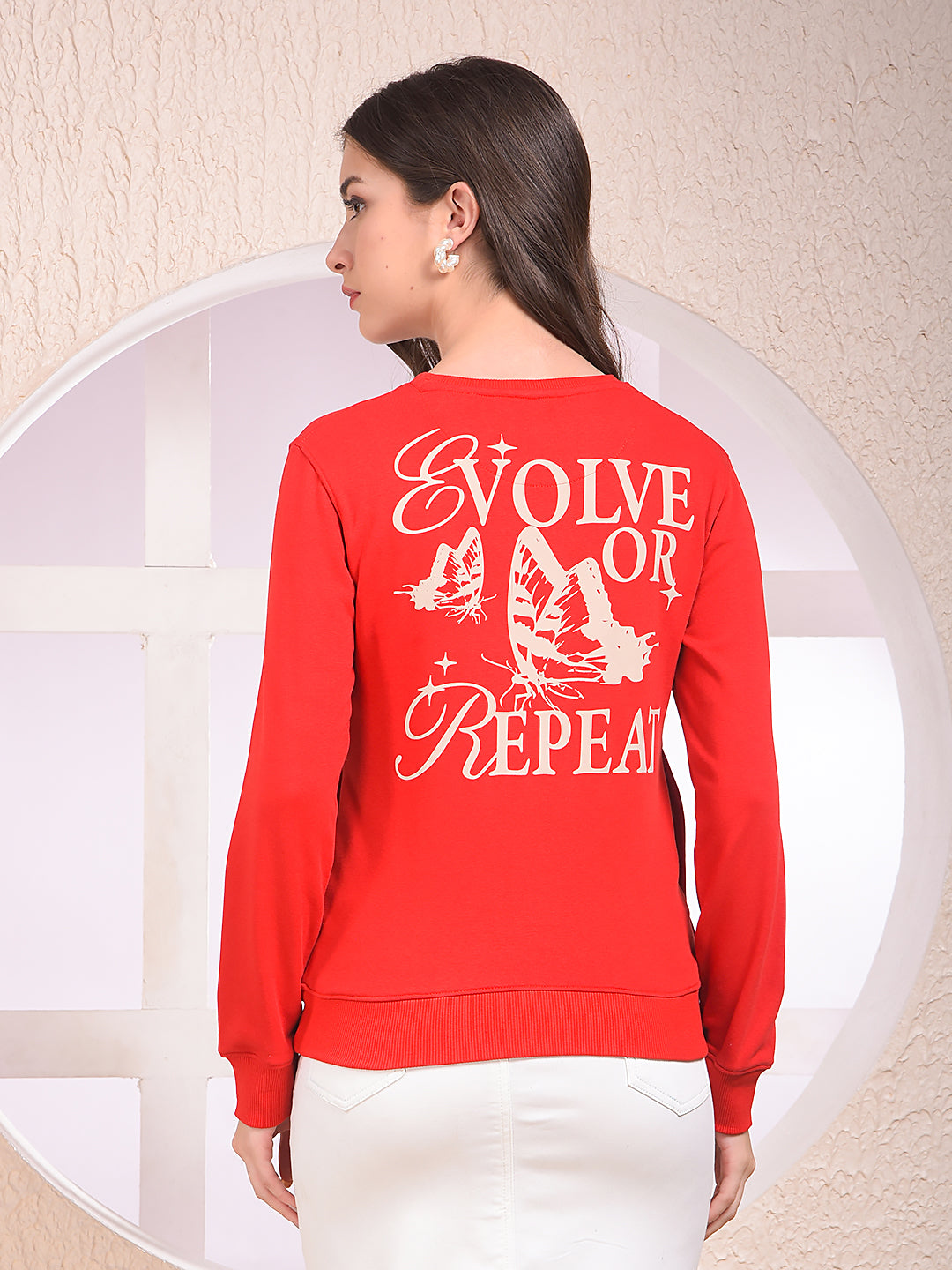 Red Graphic Print Sweatshirt