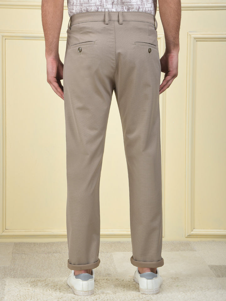 True Style Beige Printed Trousers