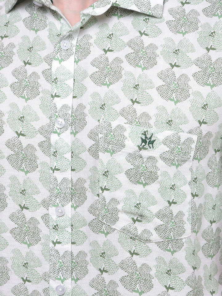 Green Floral Print Shirt