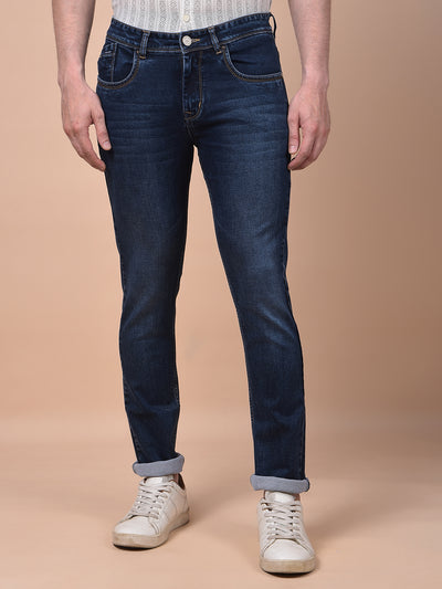 Tailored Trim Navy Blue Jeans