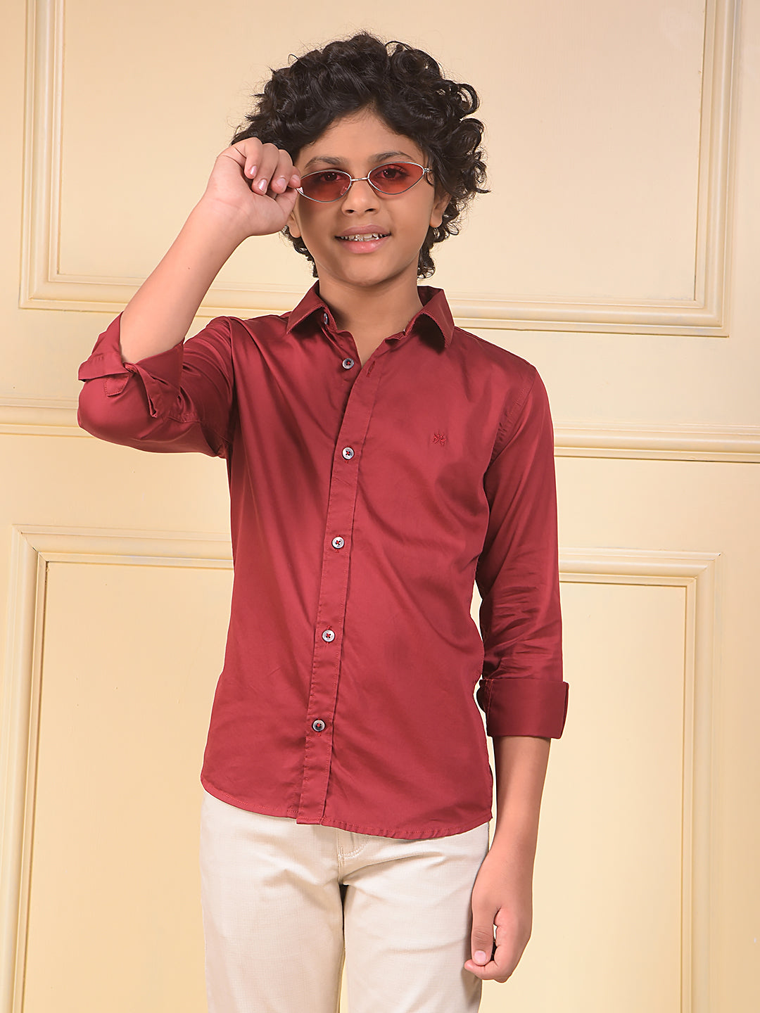 Maroon 100% Cotton Shirt