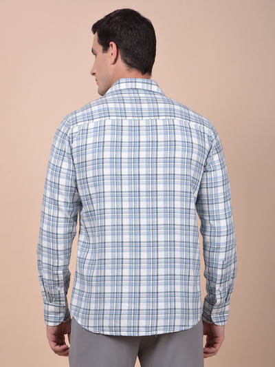 Blue Checked 100% Cotton Shirt